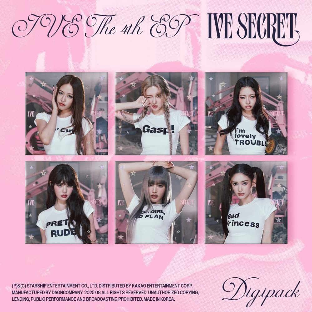 [세트/앨범6종] IVE (아이브) - THE 4th EP [IVE SECRET] (Digipack Ver. / 한정반)