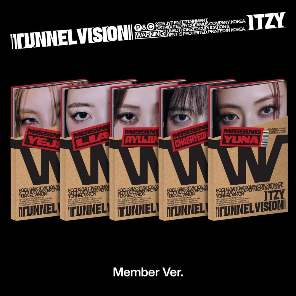 [세트/앨범5종] ITZY (있지) - TUNNEL VISION (Member Ver.)