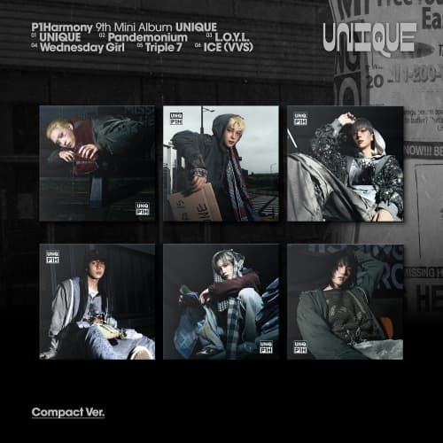 [세트/앨범6종] 앨범 피원하모니 (P1Harmony) - 미니 9집 [UNIQUE] (Compact Ver.)